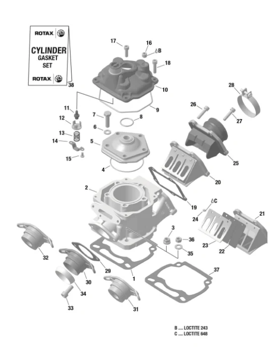 Rotax Max Genuine Combustion Chamber Insert 223386 - Image 2