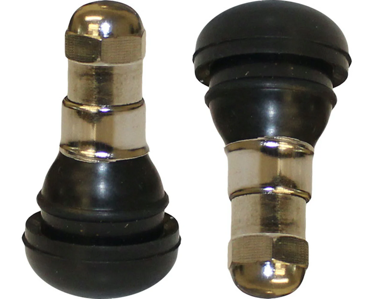 Short Tyre Valve Silver Cap Pair