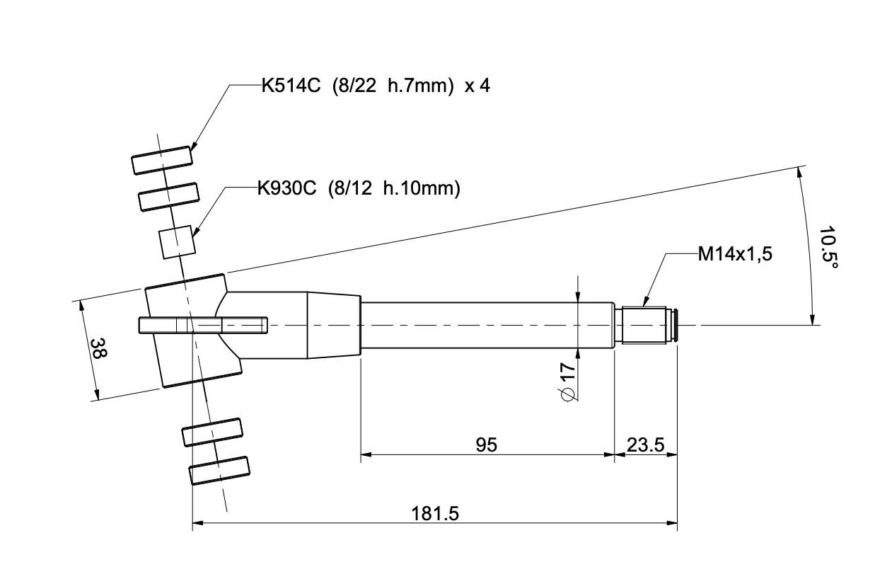 Medium Spindle 10.5Deg (8mm Bearing) - Image 2
